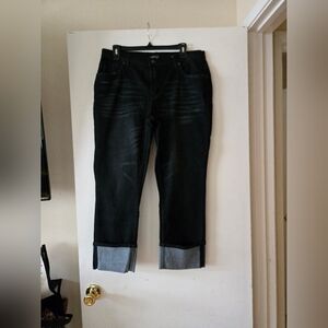 VENUS Charcoal Cuffed Ankle Denim Pants